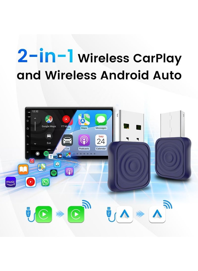 Carlinkit Mini Ultra, Wireless Carplay Adapter, For Cars With Built-in Apple Car Play & Android Auto, Convert Wired to Wireless CarPlay & Android Auto, with Type-A to C Converter, Support Bluetooth 5.4, OTA Update