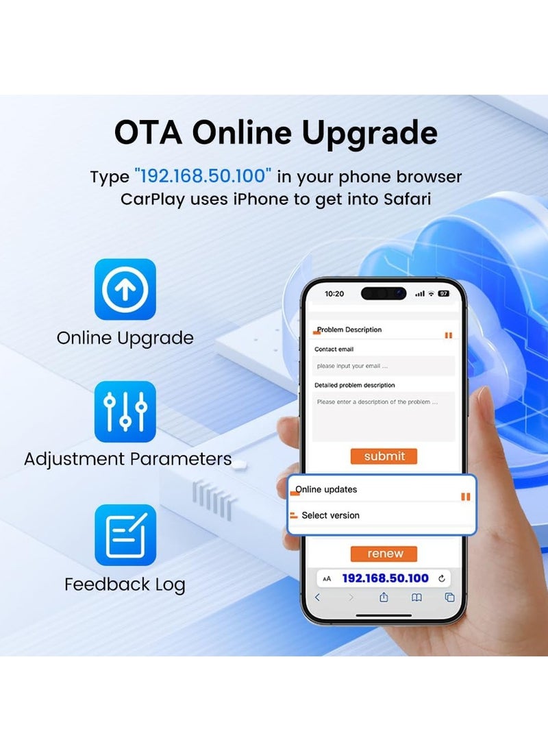 Carlinkit Mini Ultra, Wireless Carplay Adapter, For Cars With Built-in Apple Car Play & Android Auto, Convert Wired to Wireless CarPlay & Android Auto, with Type-A to C Converter, Support Bluetooth 5.4, OTA Update