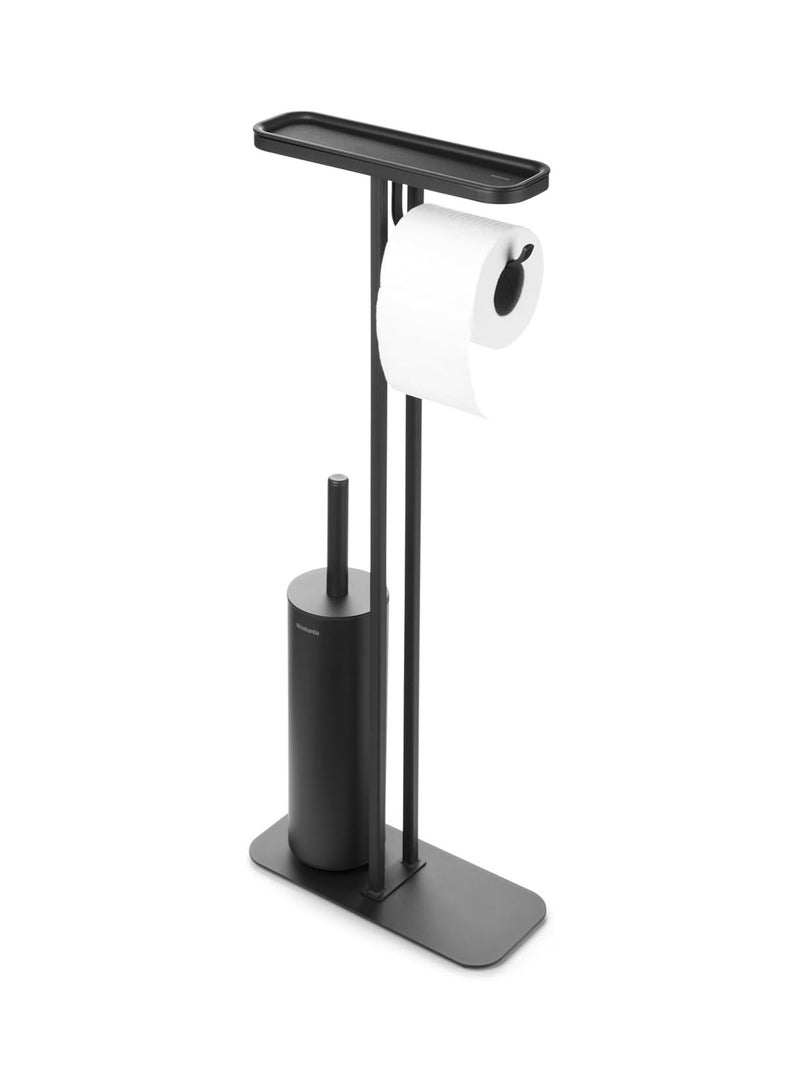 brabantia برابانتيا - ميندسيت تواليت باتلر - رف حمام، حامل لفافة التواليت وفرشاة تواليت صحية - فولاذ مقاوم للتآكل - قاعدة مستقرة وغير قابلة للانزلاق - إنفينيت جراي - 75.5 x 12.5 x 29 سم - Image 1