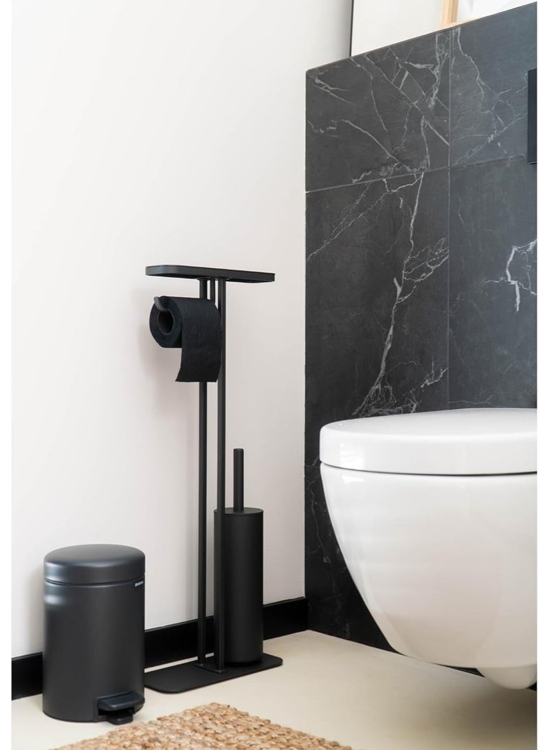 brabantia برابانتيا - ميندسيت تواليت باتلر - رف حمام، حامل لفافة التواليت وفرشاة تواليت صحية - فولاذ مقاوم للتآكل - قاعدة مستقرة وغير قابلة للانزلاق - إنفينيت جراي - 75.5 x 12.5 x 29 سم - Image 4