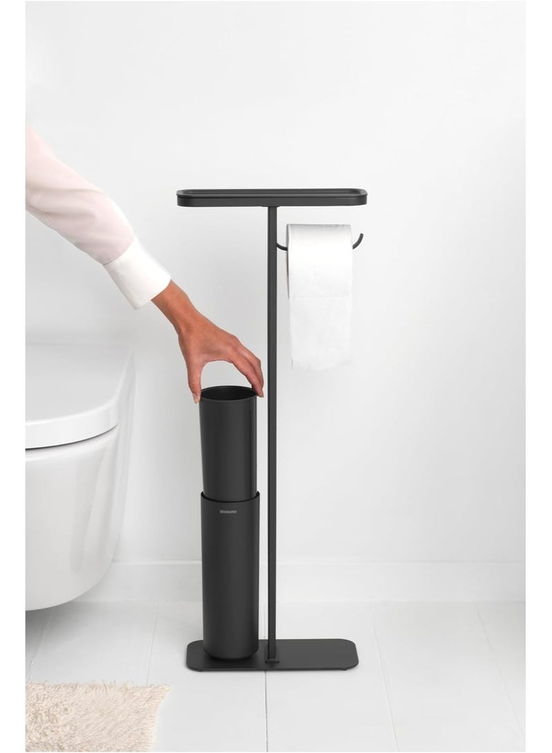 brabantia برابانتيا - ميندسيت تواليت باتلر - رف حمام، حامل لفافة التواليت وفرشاة تواليت صحية - فولاذ مقاوم للتآكل - قاعدة مستقرة وغير قابلة للانزلاق - إنفينيت جراي - 75.5 x 12.5 x 29 سم - Image 5