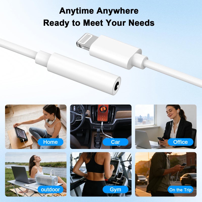 DesofIcon [Apple MFi Certified] 5 Pack Lightning to 3.5 mm Headphone Jack Adapter, iPhone Aux Adapter Converter Dongle Audio Cable Compatible with iPhone 14 13 12 11 X XS 8 7 - Image 4