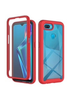 HuHa Case Cover For OPPO A12 Starry Sky Solid Color Series Shockproof PC + TPU Protective Case Red 