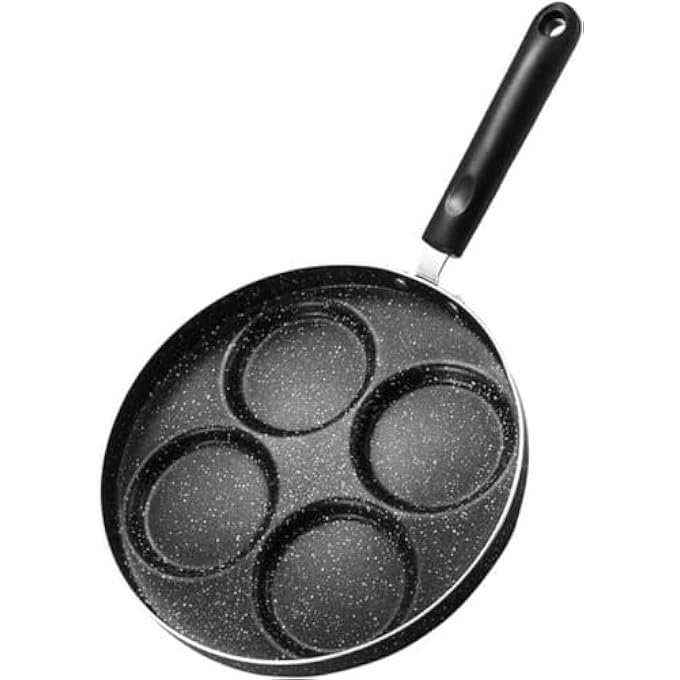 DOOKOO 4Cup Nonstick Egg Frying Pan Fried Egg Pan Omelette Pan Mini Pancake Pan For Stove Top Gas  Electric Small Egg Skillet Breakfast Sandwich Maker - Image 1