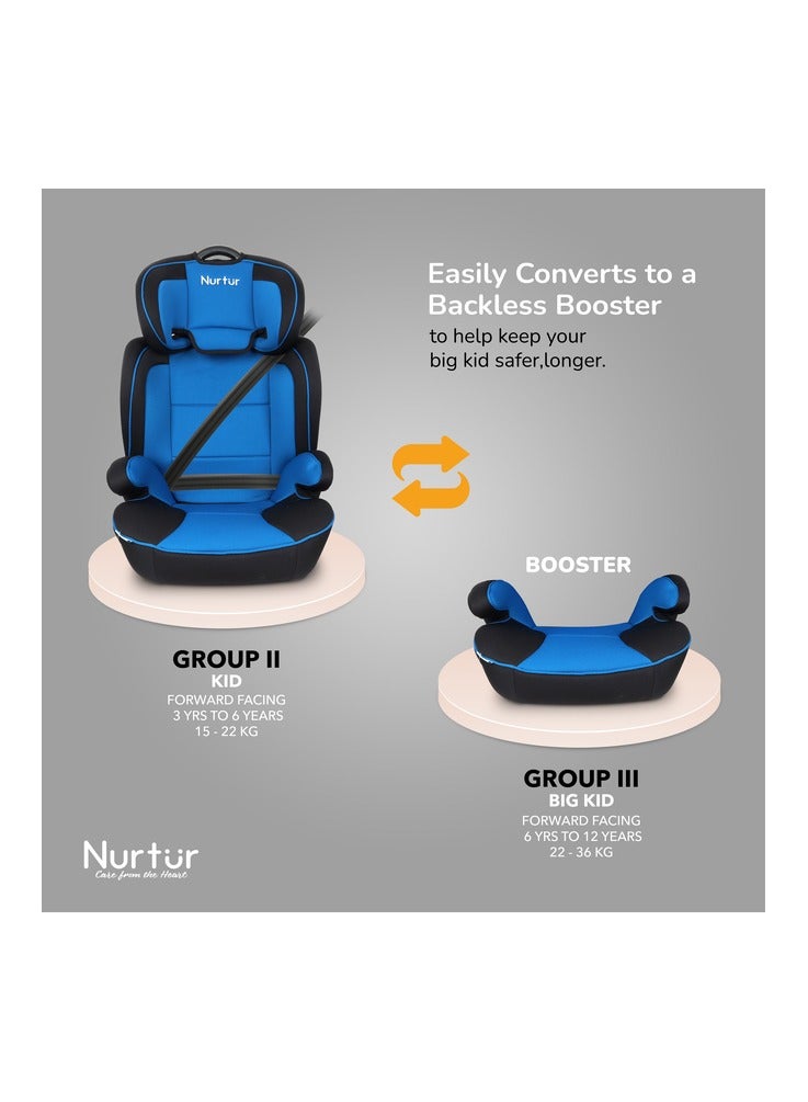 Nurtur Jupiter BabyKids 3in1 Car Seat Booster Seat Adjustable Backrest Extra Protection 5Point Safety Harness 9 months to 12 years Upto 36kg Official Product - Image 3