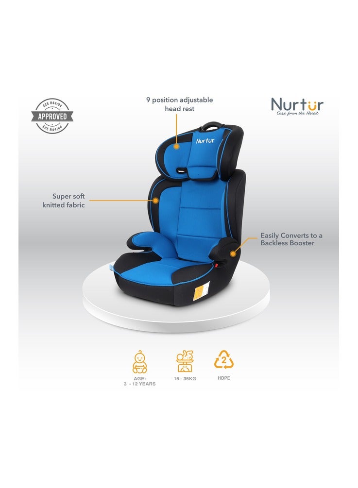 Nurtur Jupiter BabyKids 3in1 Car Seat Booster Seat Adjustable Backrest Extra Protection 5Point Safety Harness 9 months to 12 years Upto 36kg Official Product - Image 2