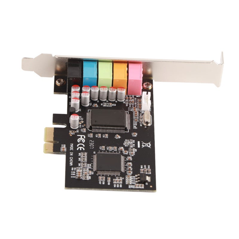 Sound Card: 6 Channels CMI8738 Chip PCI-Express Interface - Noise Elimination Surround Sound Output for Home Theater 3D Games Pc Entertainment - Image 2