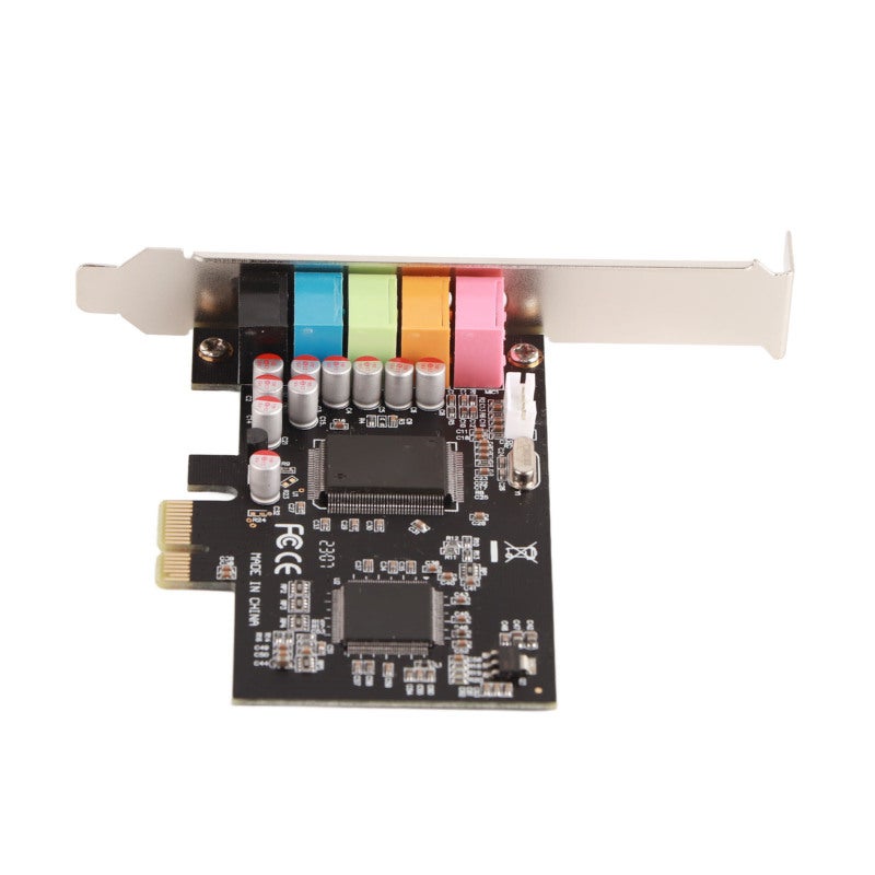 Sound Card: 6 Channels CMI8738 Chip PCI-Express Interface - Noise Elimination Surround Sound Output for Home Theater 3D Games Pc Entertainment - Image 1