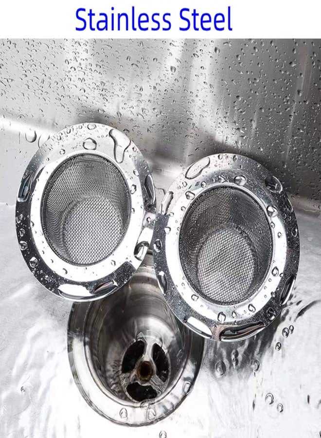 YouYou 2 Pack 4.5" Kitchen Sink Drain Strainers, Stainless Steel Drain Cover with Anti Clogging Mesh, Thicken Edge - Image 4