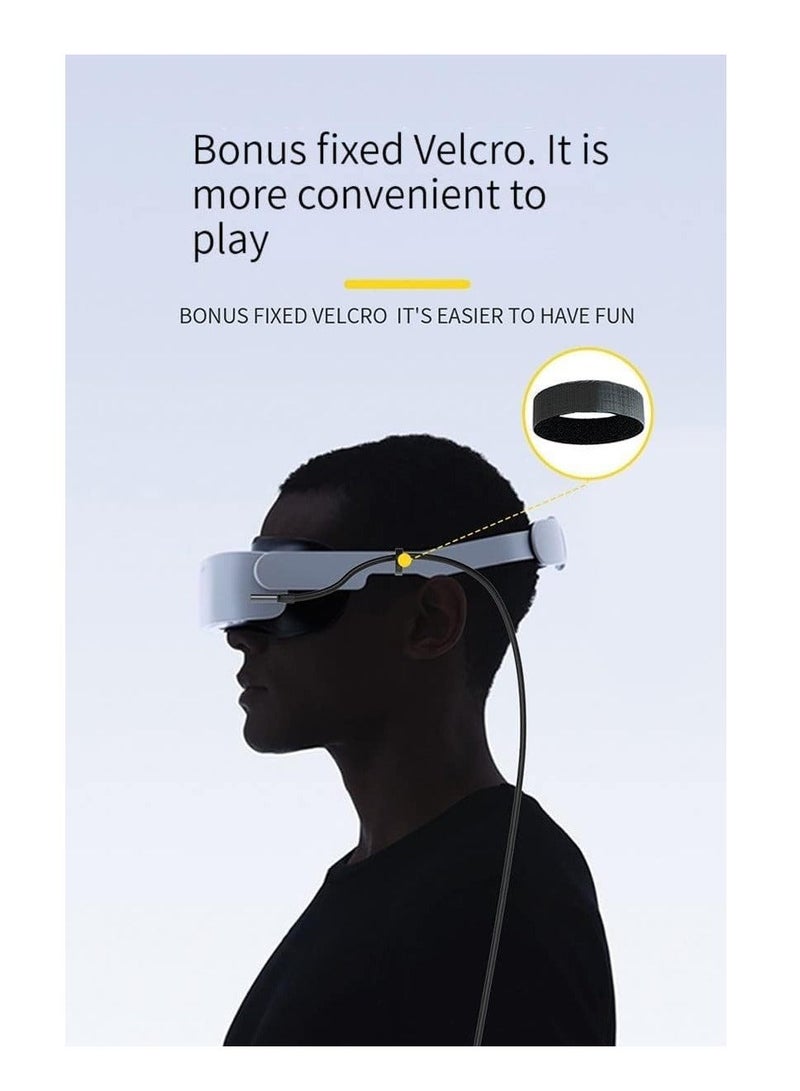 كابل وصلة 3 متر متوافق مع ملحقات Meta Quest Pro/Oculus Quest 2 والكمبيوتر الشخصي/Steam VR، نقل بيانات الكمبيوتر الشخصي بسرعة عالية، كابل USB 3.0 إلى USB C لسماعة الواقع الافتراضي وجهاز الكمبيوتر الشخصي للألعاب - Image 4