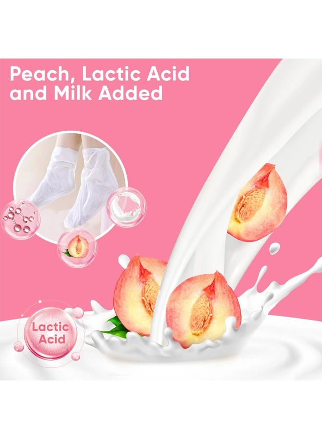Berlaney Peach Foot Exfoliating Mask, 3 Pairs Skin Exfoliating Foot Masks for Dry Feet, Cracked Heels, Callus, Dead Skin Remover, Smooth Touch Feet, Spa Experience at Home or Travel - Image 3