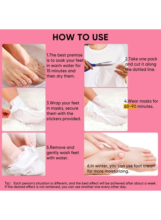 Berlaney Peach Foot Exfoliating Mask, 3 Pairs Skin Exfoliating Foot Masks for Dry Feet, Cracked Heels, Callus, Dead Skin Remover, Smooth Touch Feet, Spa Experience at Home or Travel - Image 2