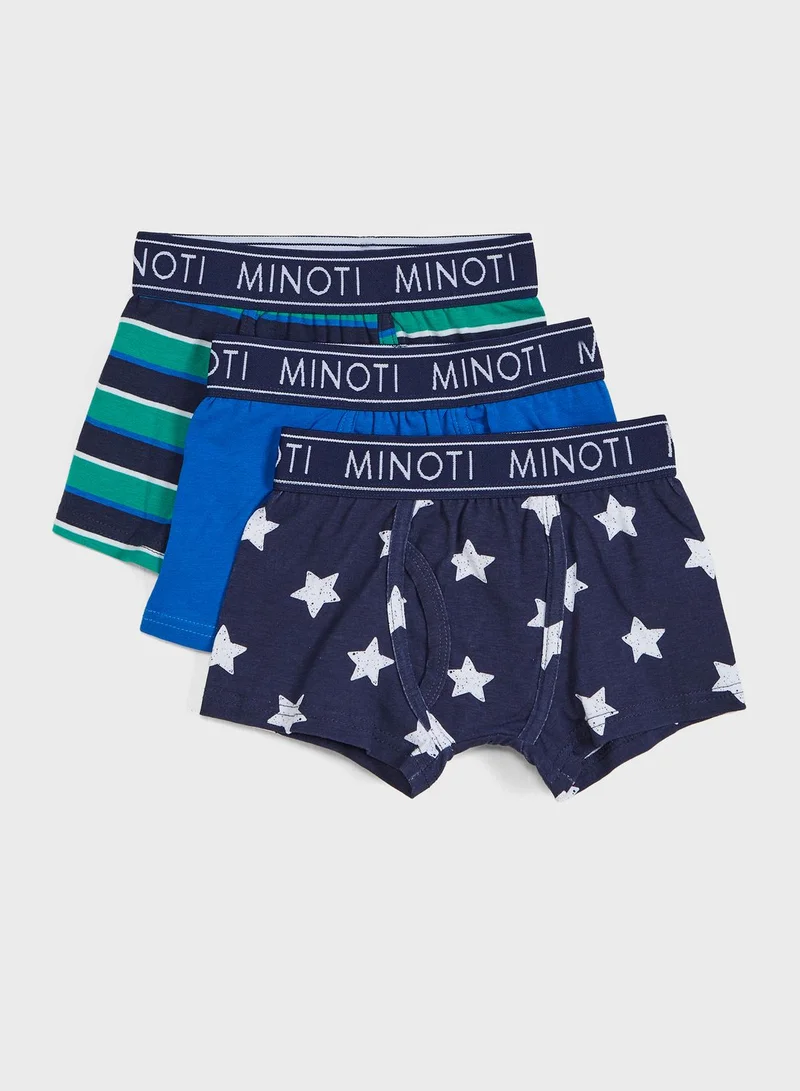 MINOTI Youth 3 Pack Assorted Boxers