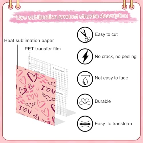 YumSur Valentine's Day Transfer Ink Sheets, Transfer Paper Sublimation for Mug Press, 12 pcs 4.5"x12" Snowflake Santa Claus Pre-Inked Sublimation Paper for T-Shirts Cup Coasters Mug - Image 4