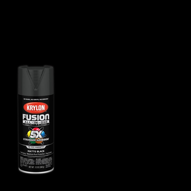 Krylon Fusion All-In-One Adhesive Spray Paint for Indoor/Outdoor Use, 12 oz, Black - Image 2