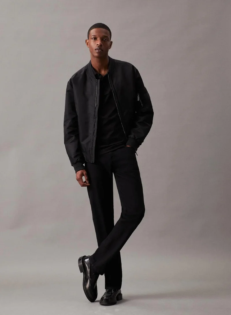 Calvin Klein Ck Black Slim Stretch Pique Polo Shirt for Men | Best Price UAE