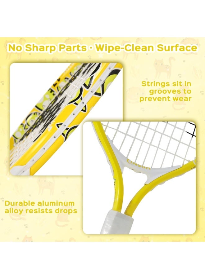 INSUM 17 inch Kids Tennis Racket for Aged 2~3 Starter, Multi-Color & Size Toddlers Tennis Racket for Baby Boys & Girls Beginner, Come with Shoulder Cover Bag for Carry(Yellow) - Image 2