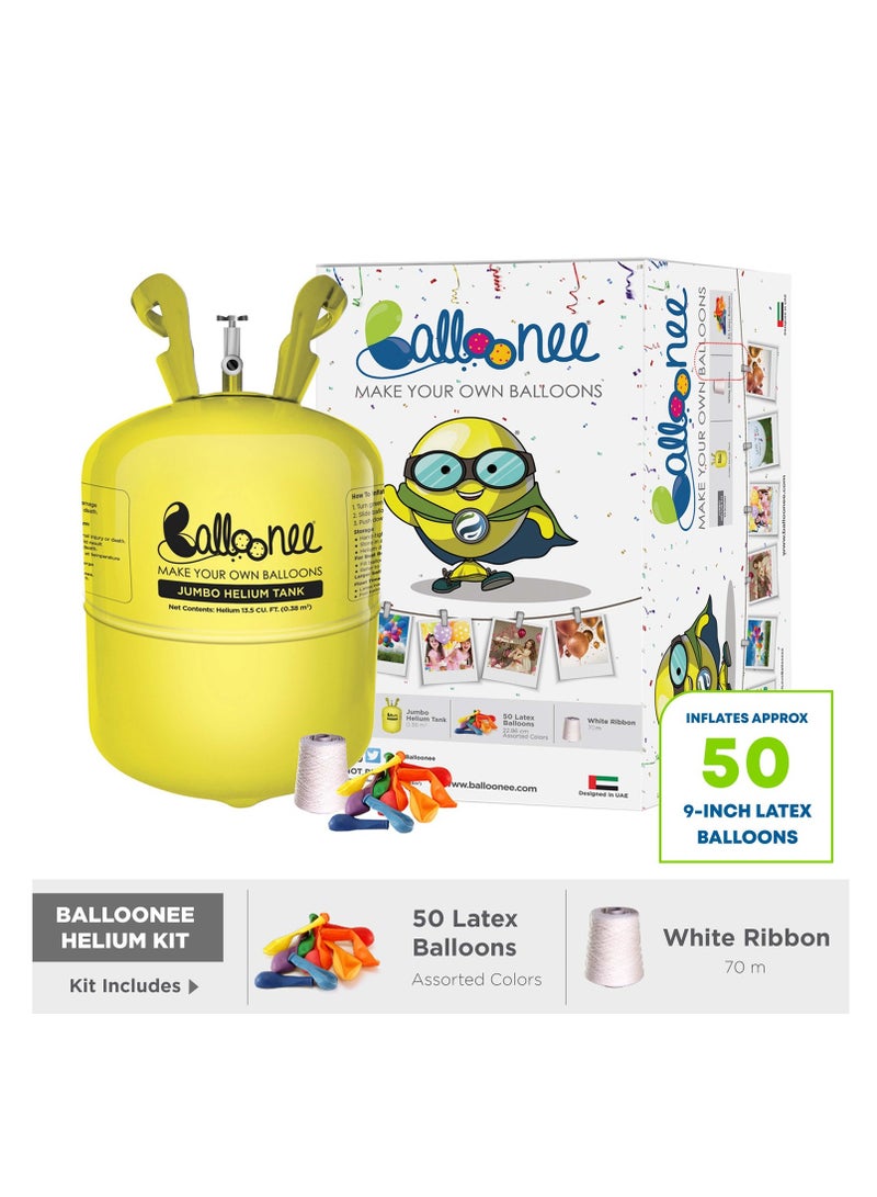Balloonee Jumbo Disposable Helium Party Kit - 50 Balloons - Image 2