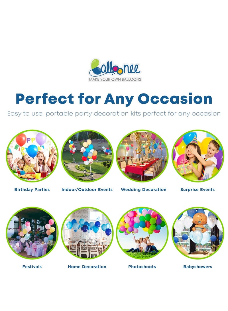 Balloonee Jumbo Disposable Helium Party Kit - 50 Balloons - Image 5
