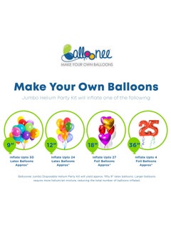 Balloonee Jumbo Disposable Helium Party Kit, Helium Tank for Balloons At Home, 14.9 Cu Ft Helium Balloon Pump Kit with 50 Assorted Latex Balloons, Helium Tank, Perfect for All Celebrations - pzsku/Z652001CD8AFE185CCA29Z/45/1741529056/b8d511f1-4a5a-40b6-9336-c83fbe763cd7