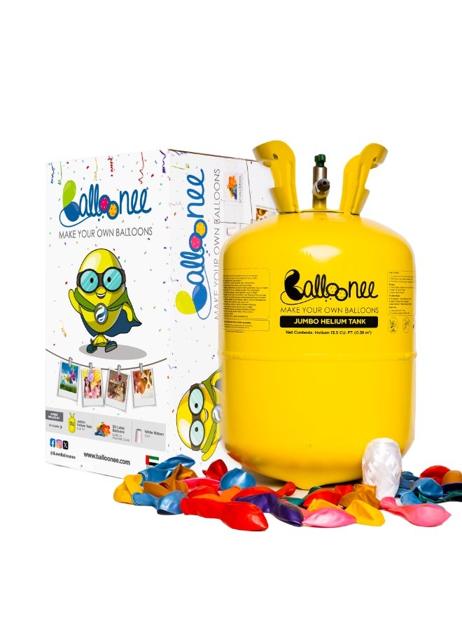 Balloonee Jumbo Disposable Helium Party Kit - 50 Balloons - Image 1