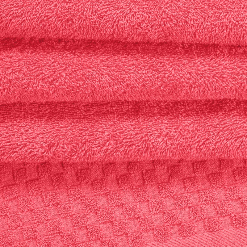 ملكي خاص MyOwn Premium Cotton 6 Pack Placel Ster For Bathroom يحتوي على 2 مناشف حمام 28 × 55 بوصة 2 مناشف اليد 16x24 بوصة و 2 غسول 12x12 بوصة مثالية استخدام كل يوم مضغوط وخفيف الوزن - كورال برتقالي - Image 2