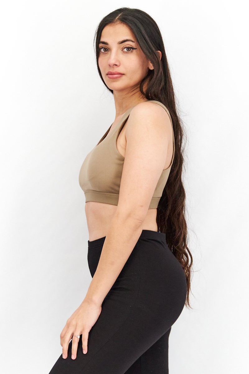 Adidas Women Core Flow Luxe Padded Sports Bra, Light Brown - Image 4