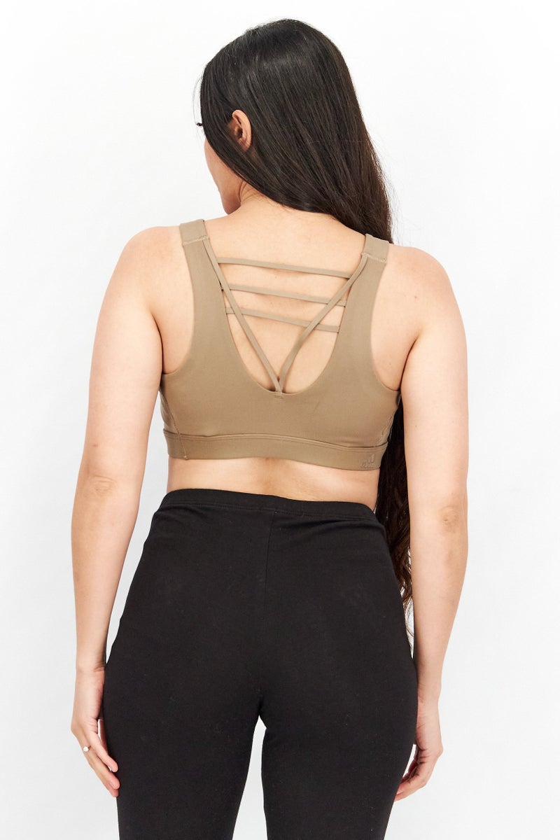 Adidas Women Core Flow Luxe Padded Sports Bra, Light Brown - Image 3