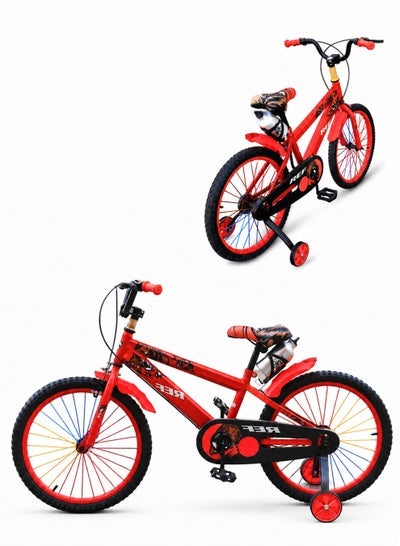 DBLEW 20-Inch Kids Road Bike | 20-Inch Wheel Size | Adjustable Seat | With Training Wheels | With Water Bottle And Cage | Dual V-Brakes For Boys And Girls | Red - Image 1