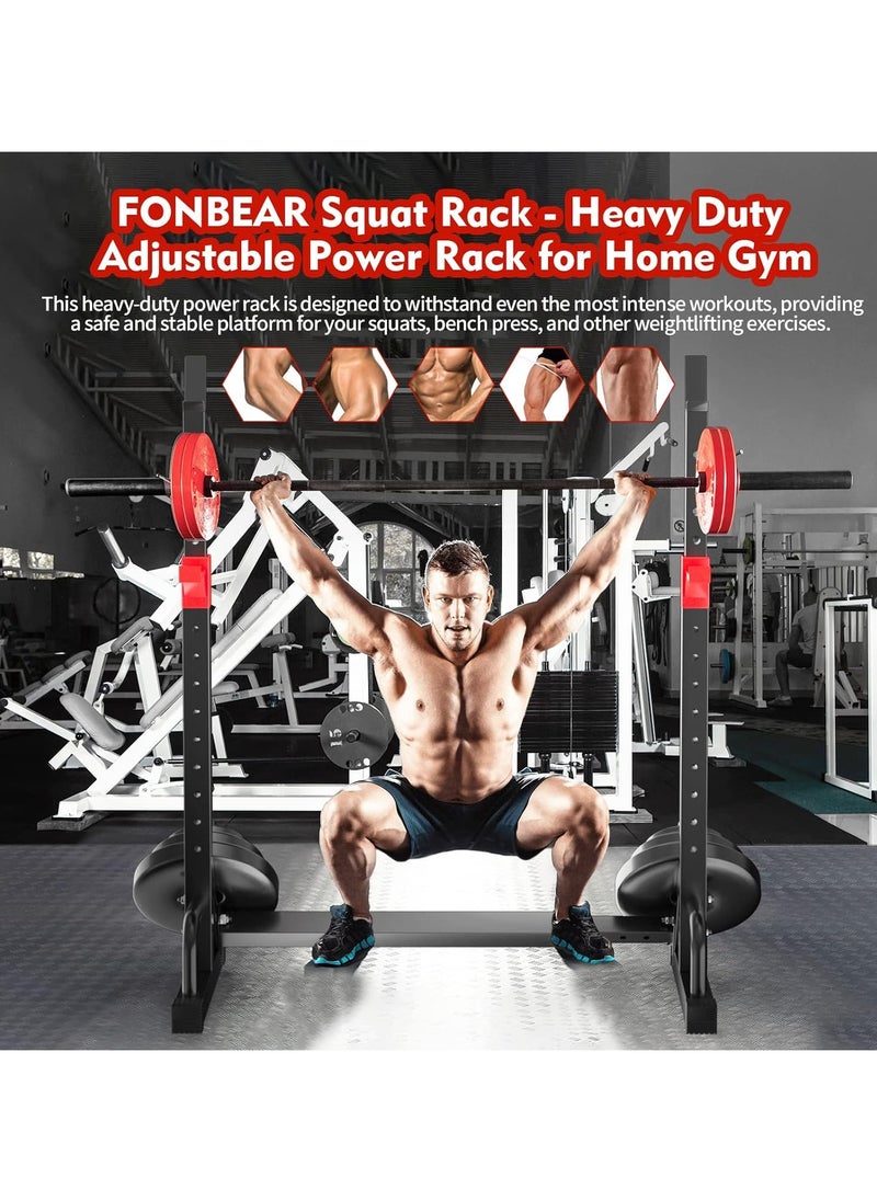 RUIYADA Squat Rack Barbell Rack Bench Press 550 LBS Max Load Adjustable Squat Rack Stand Multi-Function Weight Lifting Home Gym - Great for Beginners and Professional Use  - Image 2