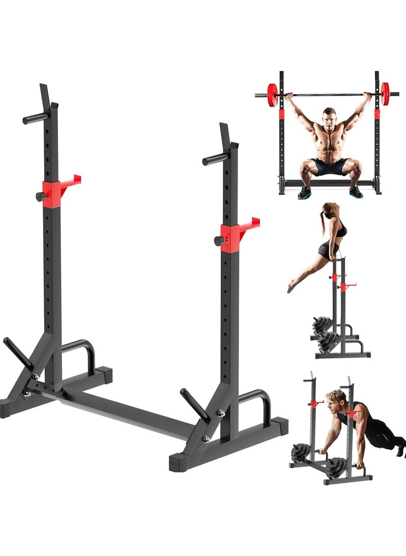 RUIYADA Squat Rack Barbell Rack Bench Press 550 LBS Max Load Adjustable Squat Rack Stand Multi-Function Weight Lifting Home Gym - Great for Beginners and Professional Use  - Image 1