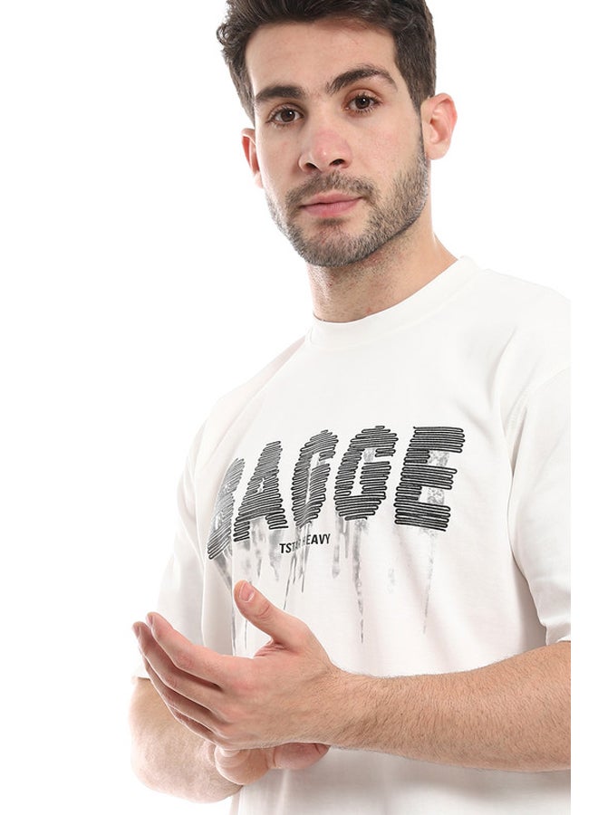 WHITE RABBIT Printed White Comfy T-Shirt  - Image 4