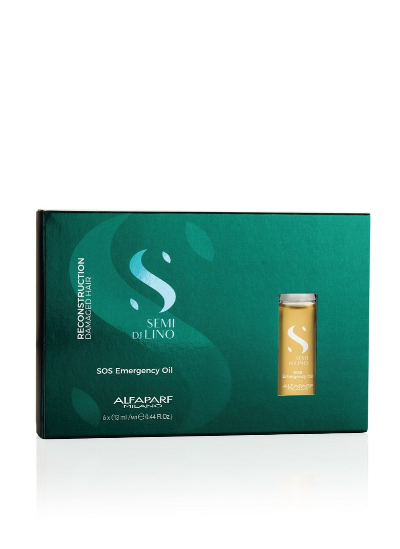 ALFAPARF MILANO - Semi di lino ampoules for intensive damaged hair care (moisturizing & nourishing) 6*13ml - Image 1