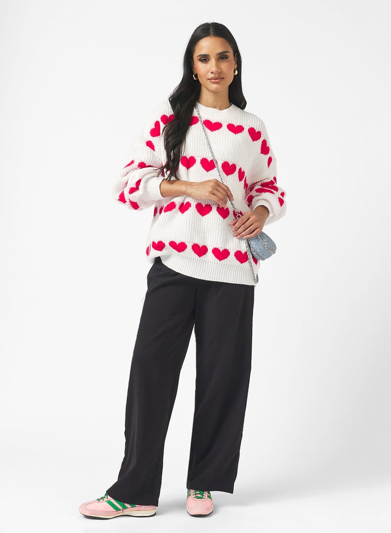 Ginger Heart Detail Crew Neck Sweater - Image 4