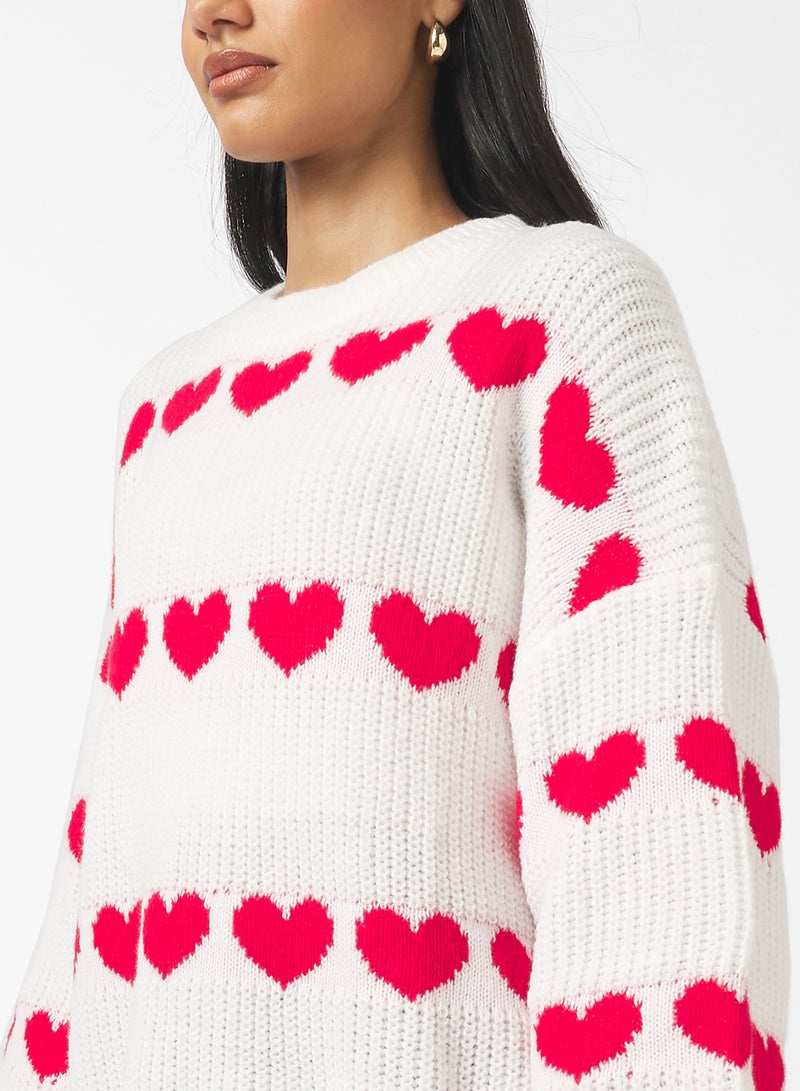 Ginger Heart Detail Crew Neck Sweater - Image 3
