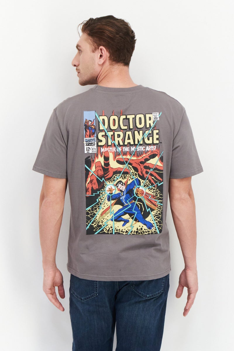 MARVEL Men Crew Neck Short Sleeve Graphic Print T-Shirt, Grey - Image 4