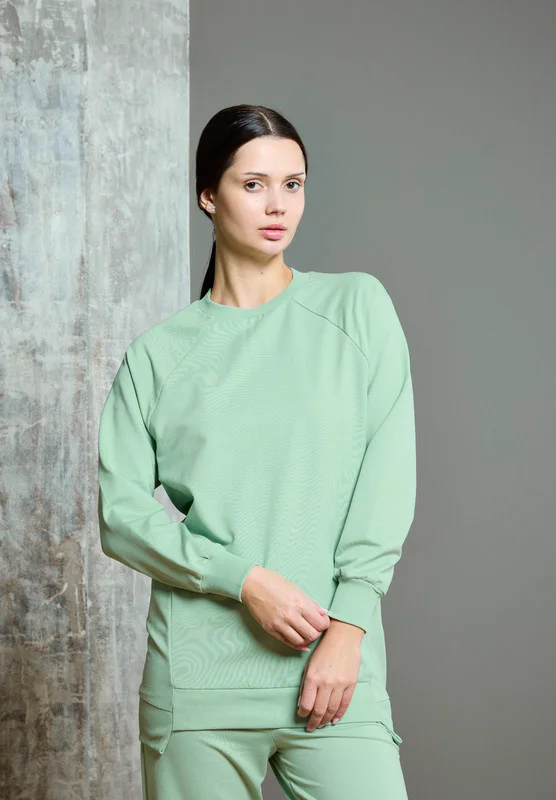 ذوق Raglan Sleeve High Low Hem Sweatshirt