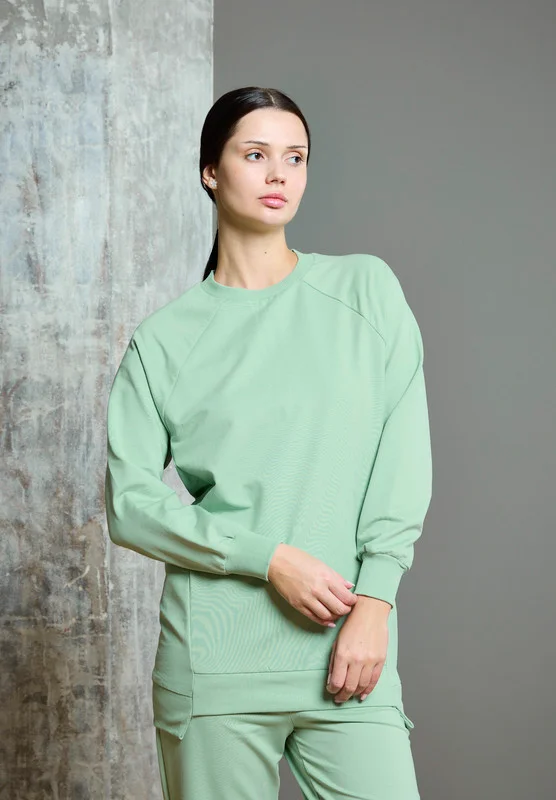 ذوق Raglan Sleeve High Low Hem Sweatshirt