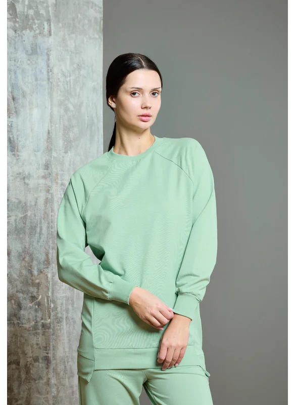 ذوق Raglan Sleeve High Low Hem Sweatshirt