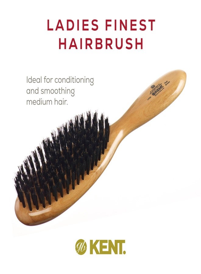 Kent LC22 Finest Hair Brushes for Women Detangler Dry Brush Made of Cherrywood - Boar Bristle Oval Hairbrush for Medium to Thick Hair All Lengths - Salon Style Straightening Pure Wood Brush from Kent - Image 3