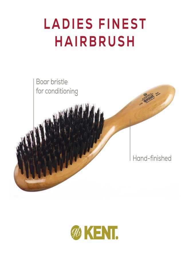 Kent LC22 Finest Hair Brushes for Women Detangler Dry Brush Made of Cherrywood - Boar Bristle Oval Hairbrush for Medium to Thick Hair All Lengths - Salon Style Straightening Pure Wood Brush from Kent - Image 4