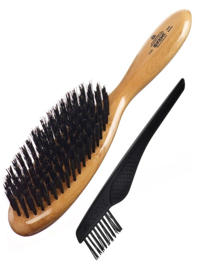 Kent LC22 Finest Hair Brushes for Women Detangler Dry Brush Made of Cherrywood - Boar Bristle Oval Hairbrush for Medium to Thick Hair All Lengths - Salon Style Straightening Pure Wood Brush from Kent - Image 1