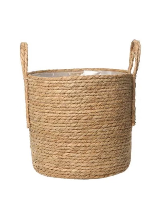 klarako Closet Storage Bin Seagrass Basket Planters Straw Woven Flower Pot Storage Basket Organizer Laundry Hamper Rustic Home Decor 16CM Versatile Plant Holder - Image 1