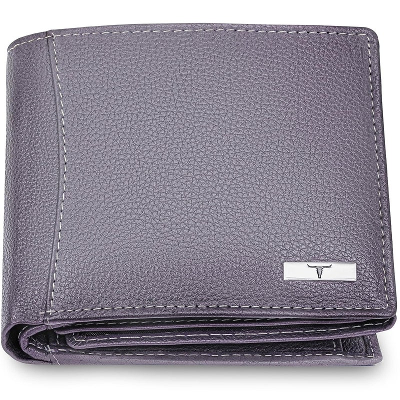 URBANFOREST محفظة أوليفر جلدية رمادية فاتحة للرجال - Image 1