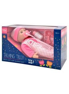dolls world Talking Tilly Soft Bodied Interactive Baby Doll Pink and White 30 cm PKN78102  - Image 2
