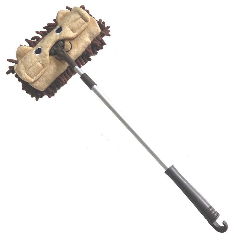Xifando Mini Microfiber Chenille Cartoon Flat Dust Mop for ChildrenDetachable360 Degree Rotation ExtensionType Brown