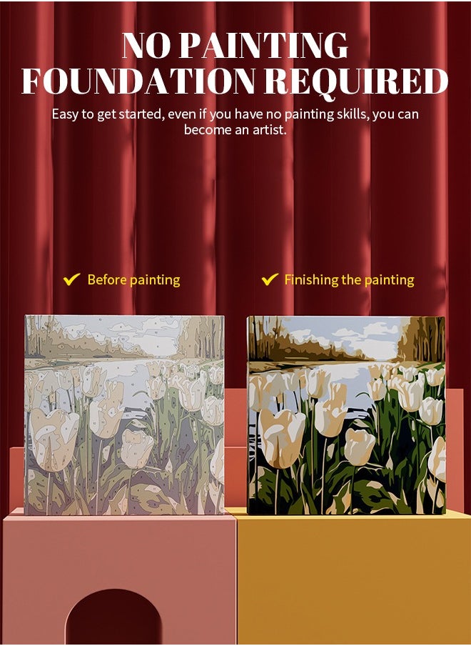 Beauenty - Paint By Numbers for Adult Kids Beginners Canvas, Diy Acrylic Paint By Number Canvas for Painting Party and Classroom Activity and Gift - Image 1