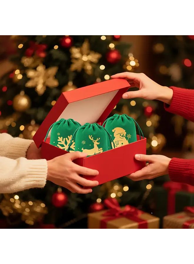 SKU24Pcs Hanging Christmas Advent Calendar Bags 2025 Reusable Drawstring Candy Sacks for Xmas Home Decor Party Supplies Holiday Gift Packaging Family Celebration - Image 5