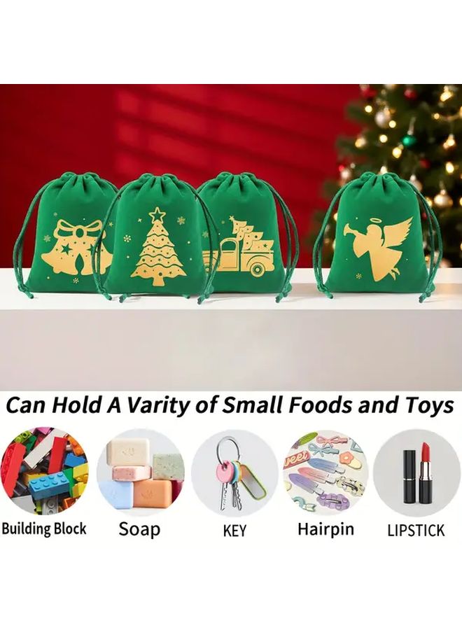 SKU24Pcs Hanging Christmas Advent Calendar Bags 2025 Reusable Drawstring Candy Sacks for Xmas Home Decor Party Supplies Holiday Gift Packaging Family Celebration - Image 4