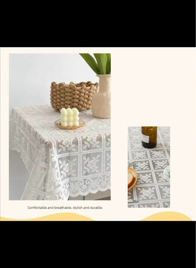 Lace Tablecloth,Tablecloth, Beige (90 x 160cm)  - Image 5